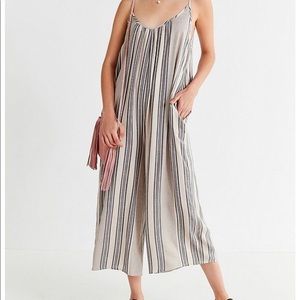UO Shapeless Gauzy Striped Jumpsuit